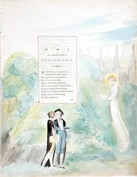 Ode on a Distant Prospect of Eton College, fra The Poems of Thomas Gray, udgivet i 1797-98 (wc og sort blæk på papir)